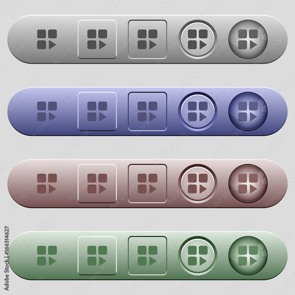Poster component play icons on horizontal menu bars