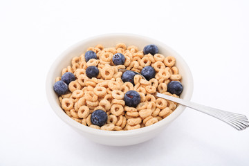 Blueberries on Toasted Oat Cereal