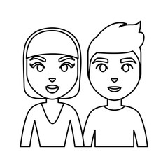 cartoon happy couple icon