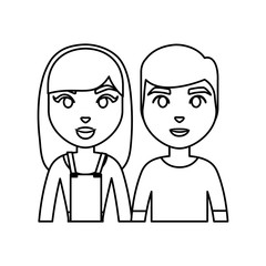 cartoon happy couple icon
