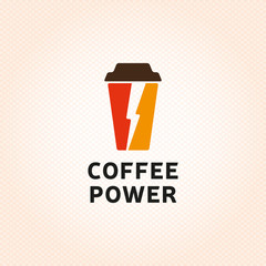 Vector Coffee Power Logo Template