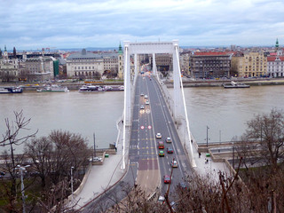 Traffic on Bridge in Budapest - 166315639