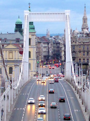 Traffic on Bridge in Budapest - 166315650