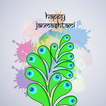 illustration of element of  hindu festival Janmashtami background.