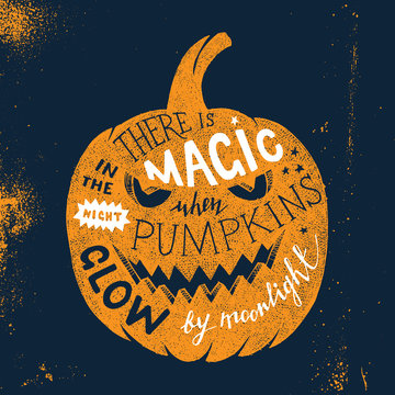 Halloween letering in pumpkin silhouette