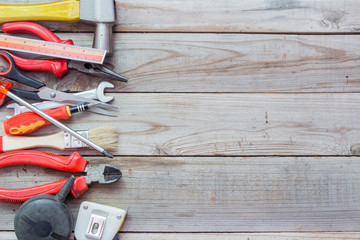 Maintenance plan,tools on wood,Father's Day background