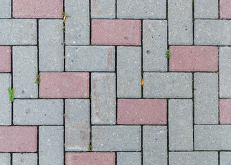 maroon paving slabs