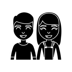 Fototapeta premium cartoon happy couple icon
