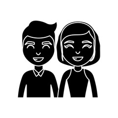 cartoon happy couple icon