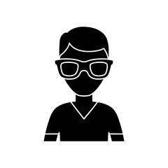 man with glasses icon