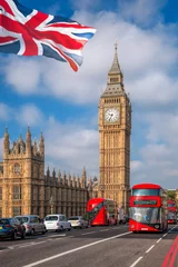 Foto op Plexiglas London with red buses against Big Ben in England, UK © Tomas Marek