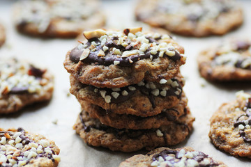 healthy oatmeal glutenfree cookies with chocolate