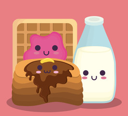 kawaii breakfast food design