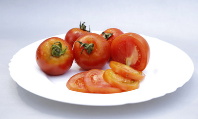 tomatoes on white background