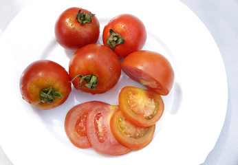 tomatoes on white background