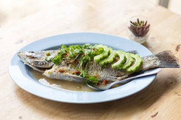 Steamed fish with lemon