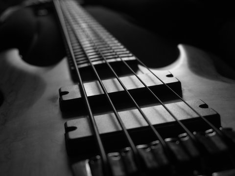 Bas guitar, close up