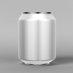 light and shiny aluminum cans for beer and soft drinks or energy. Packaging 330 ml. Object, shadow, and reflection on separate layers. 