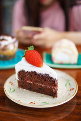 strawberry cake  in cupcake