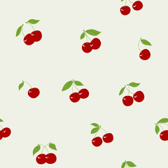 Group of red cherrys on grey background