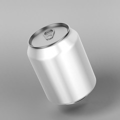 light and shiny aluminum cans for beer and soft drinks or energy. Packaging 330 ml. Object, shadow, and reflection on separate layers. 