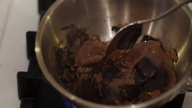 Chocolate being melted in a bain marie