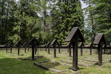 Fototapeta na wymiar cmentarz żołnierzy z pierwszej wojny św 