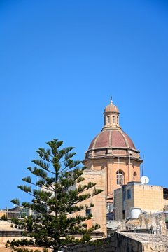 St Lawrence church dome, Vittoriosa, Malta.