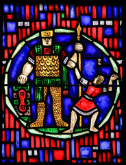 Stained Glass in Worms - David and Goliath