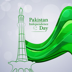 illustration of elements of Pakistan Independence Day Background