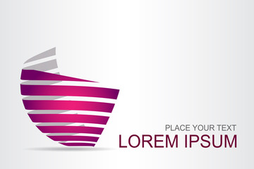 Fototapeta premium Logo stylized spherical surface with abstract shapes