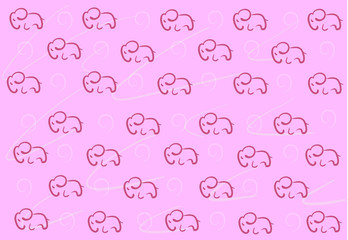 Pattern pink elephant