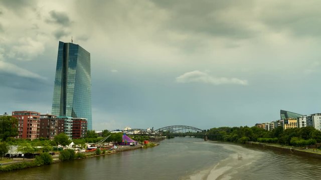 Thunderclouds over the european central bank, Frankfurt am Main