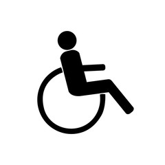 Disabled sign on white background