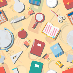 Seamless repeating pattern on school subjects
