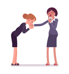 Fototapeta premium Business female hand kiss gesture