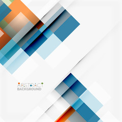 Obraz premium Abstract blocks template design background, simple geometric shapes on white, straight lines and rectangles