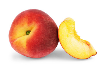 Nectarine fruit isolated on the white background.