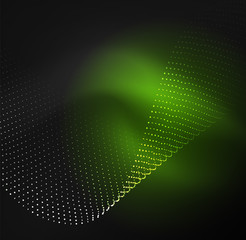 3D illuminated wave of glowing particles