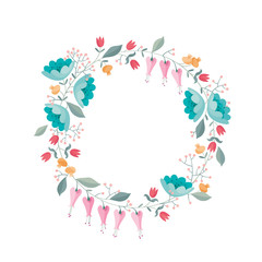 Wreath of flowers vector composition