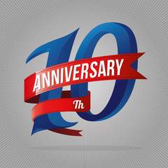 ten years anniversary celebration logotype. 10th anniversary logo with gray background