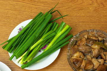Green onions close-up