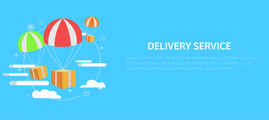 Delivery service. Package by air, gift