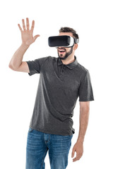 man in virtual reality headset