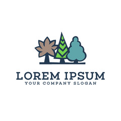 Obraz premium Tree landscaping logo design concept template