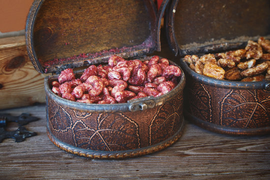 Street Food In Tallinn - Nuts In Sugar Glaze With Spices