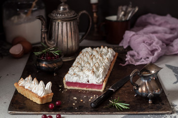 Cranberry Meringue Tart