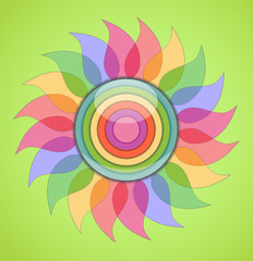 Abstract transparent colorful flower.