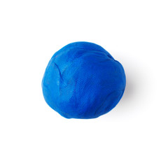 blue piece of plastic on a white background