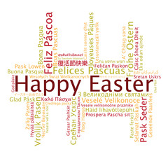 Happy Easter tag cloud, vector